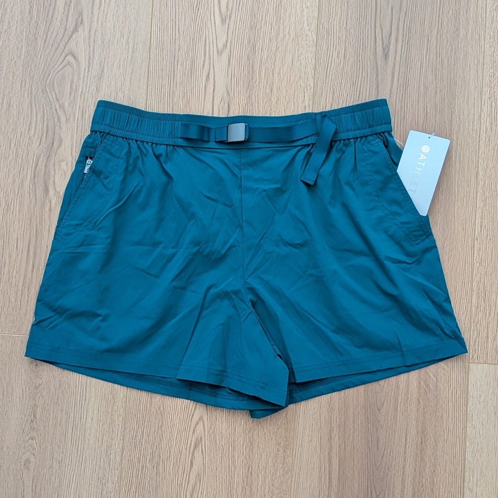 New Athleta Women's Highland High Rise 3.5" Utility Shorts Coastal Teal Large